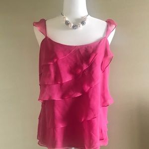 ALFANI Pure Silk Pink Women’s Tank Shirt